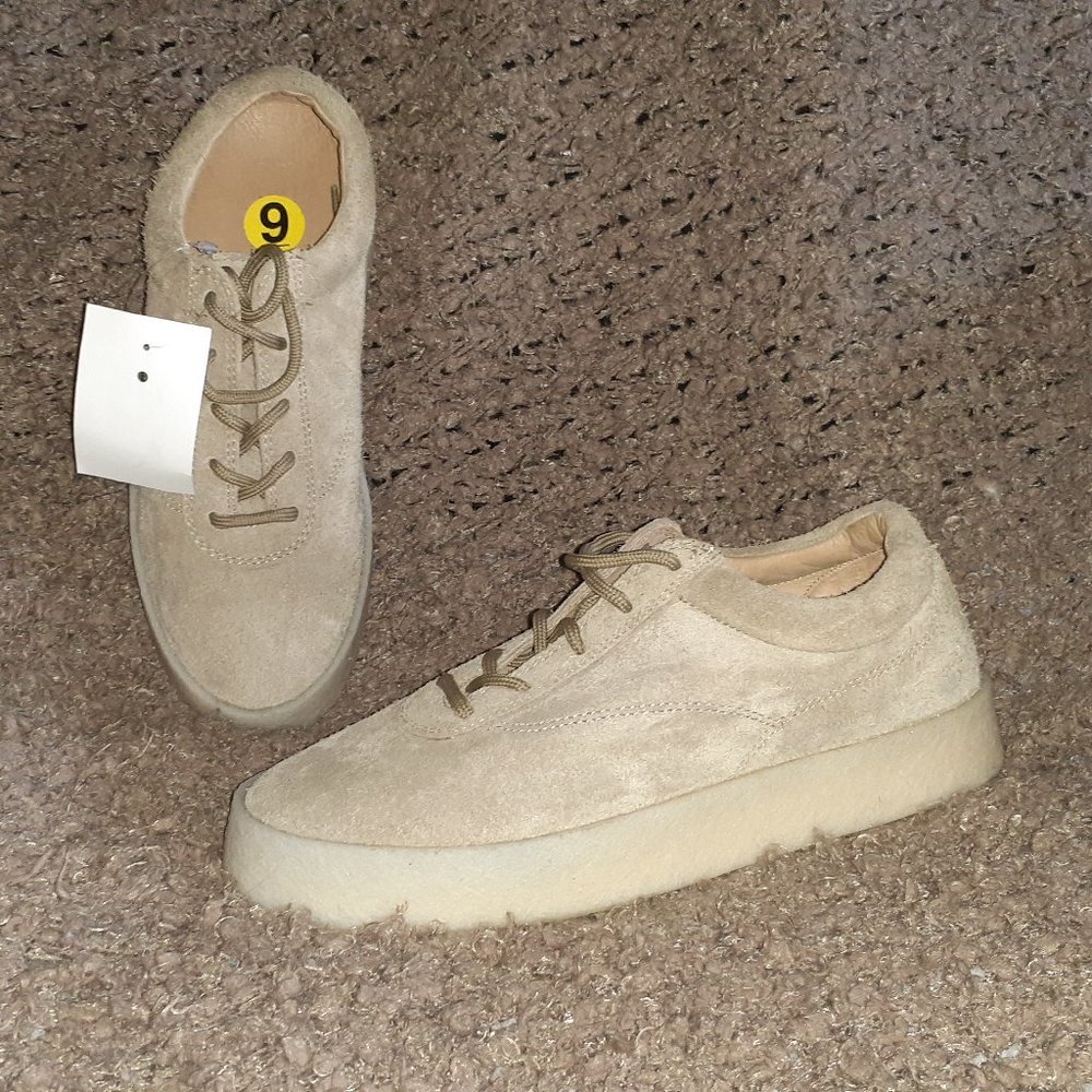 YEEZY-SEASON 6-Taupe Thick Shaggy Suede Sneaker
